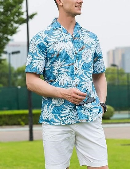 Hawaiian Shirts for Men Short Sleeve Regular Fit Mens Floral Shirts
